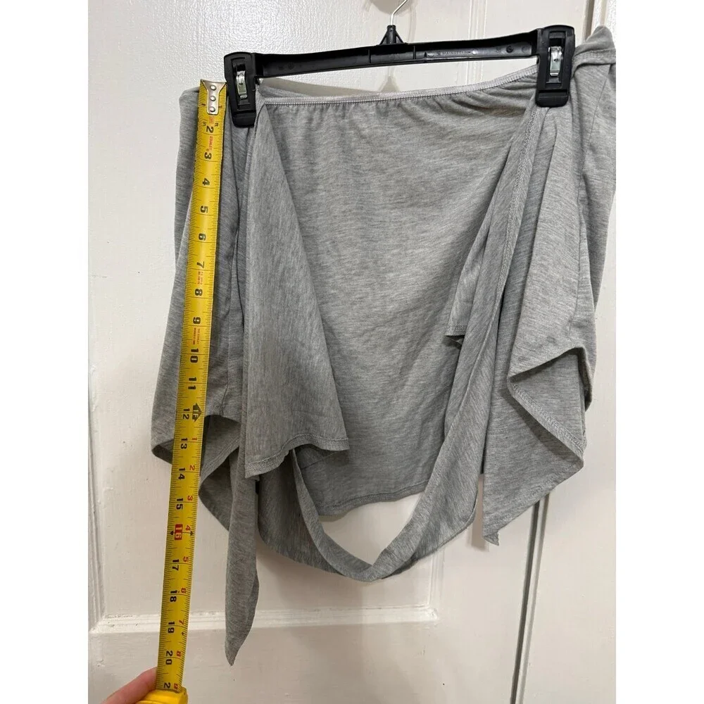 Gray Jersey Wrap Skirt Ballet Dance Yoga Cover-Up
